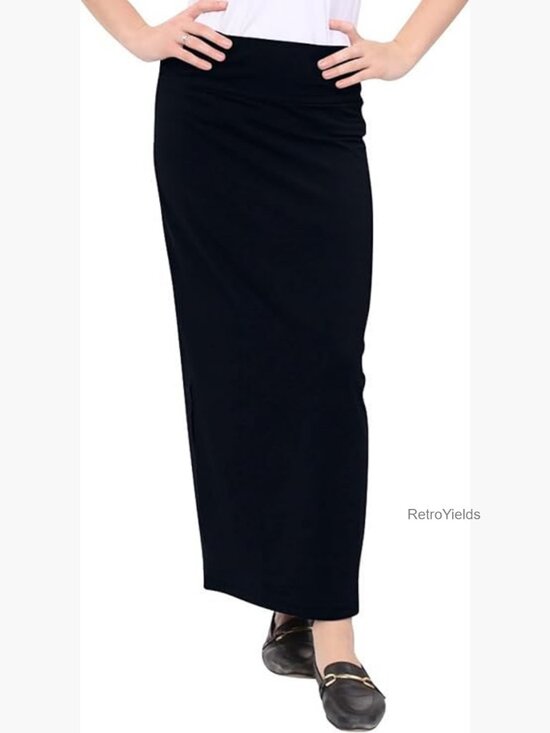 Dresses & Skirts - Cotton Stretch High Waisted Maxi Pencil Skirt for Women Slim Fit